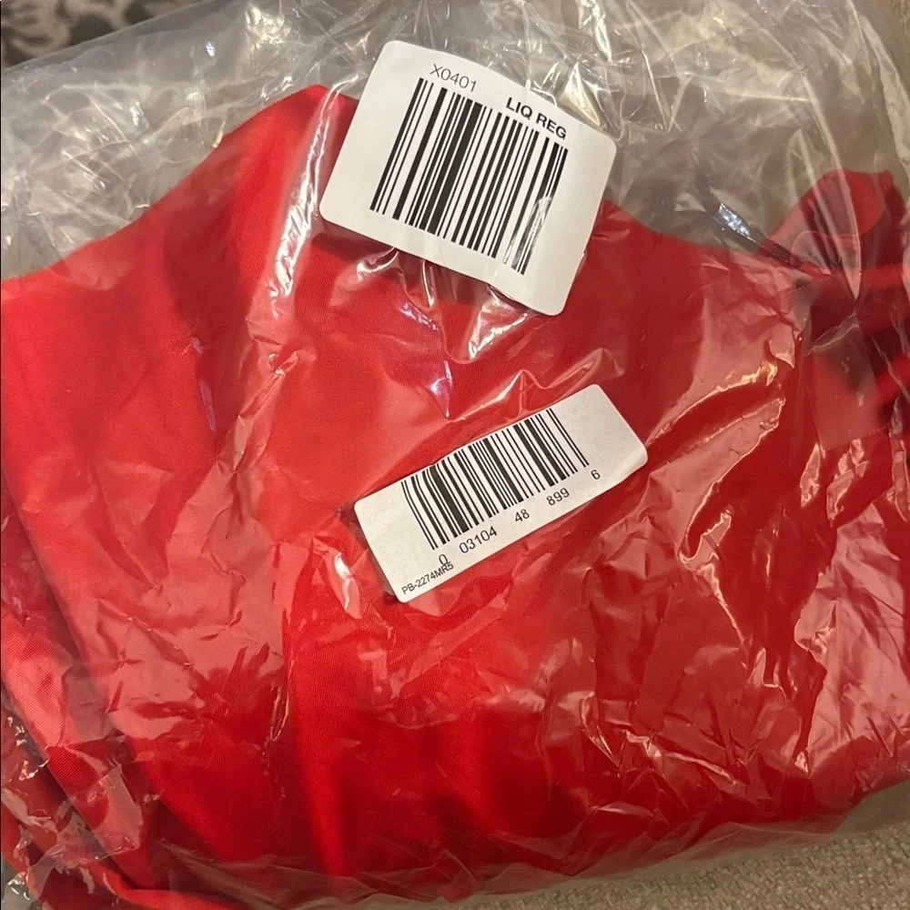 Amazon Red Ruffled Bikini Set Sz S